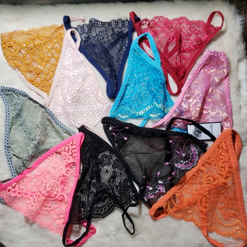 11 pairs of multi colored Women's gstring underwea